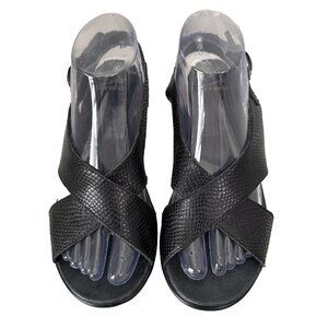 Dansko Jacinda Women's Sandals Size 38 (US 7.5-8) Black Textured Leather Wedge
